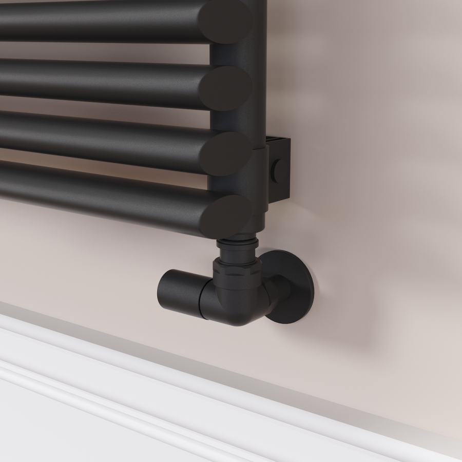 Ventura Midnight Black Oval Unique Designer Radiator 595x1400mm Single Panel 4498 BTU
