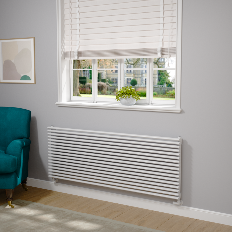 Ventura White Oval Unique Designer Radiator 595x1600mm Single Panel 5212 BTU