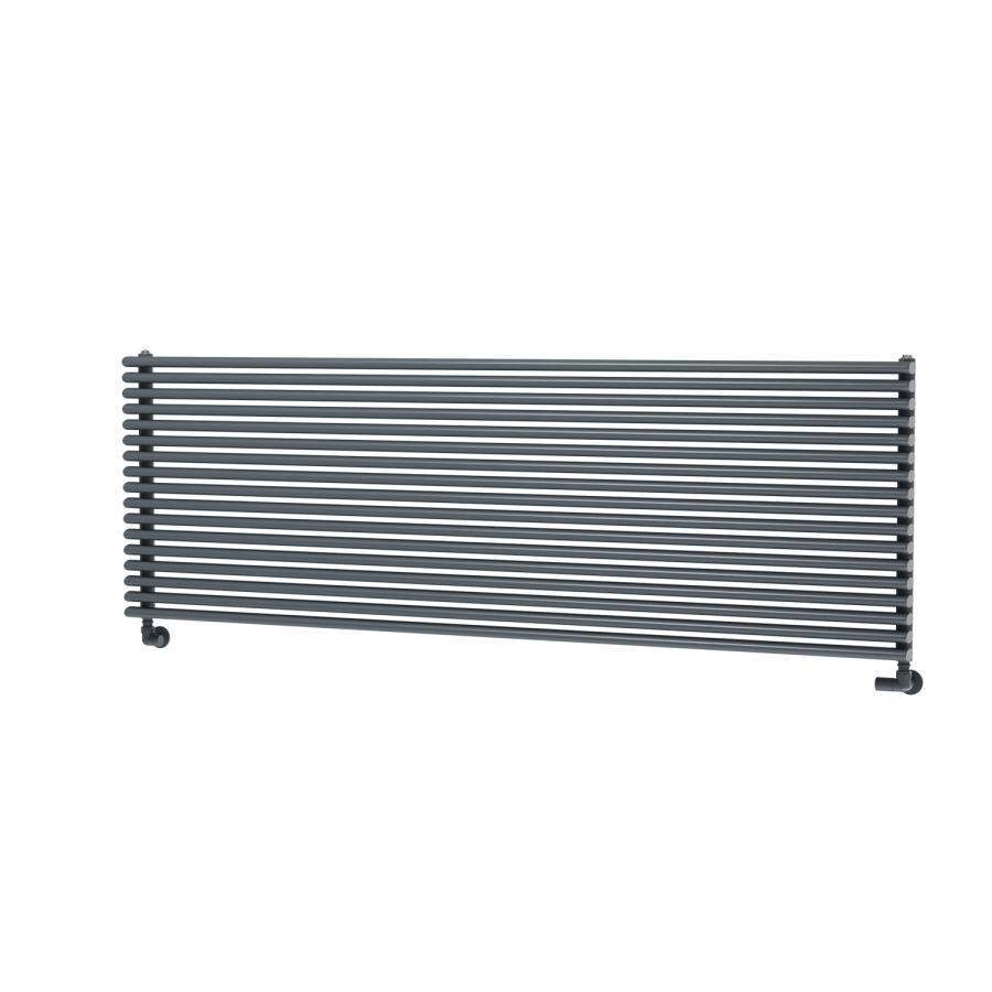Ventura Dark Grey Anthracite Oval Unique Designer Radiator 595x1800mm Single Panel 5928 BTU