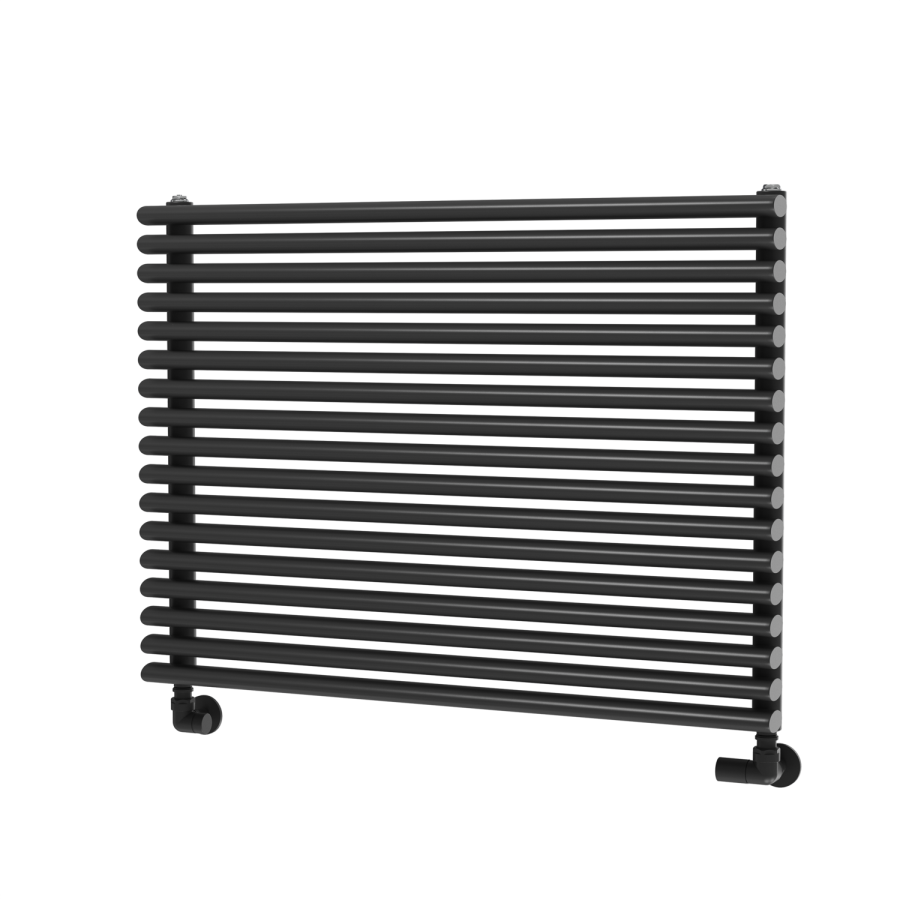 Ventura Midnight Black Oval Unique Designer Radiator 595x800mm Single Panel 2386 BTU