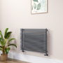 Ventura Dark Grey Anthracite Oval Unique Designer Radiator 595x800mm Single Panel 2386 BTU