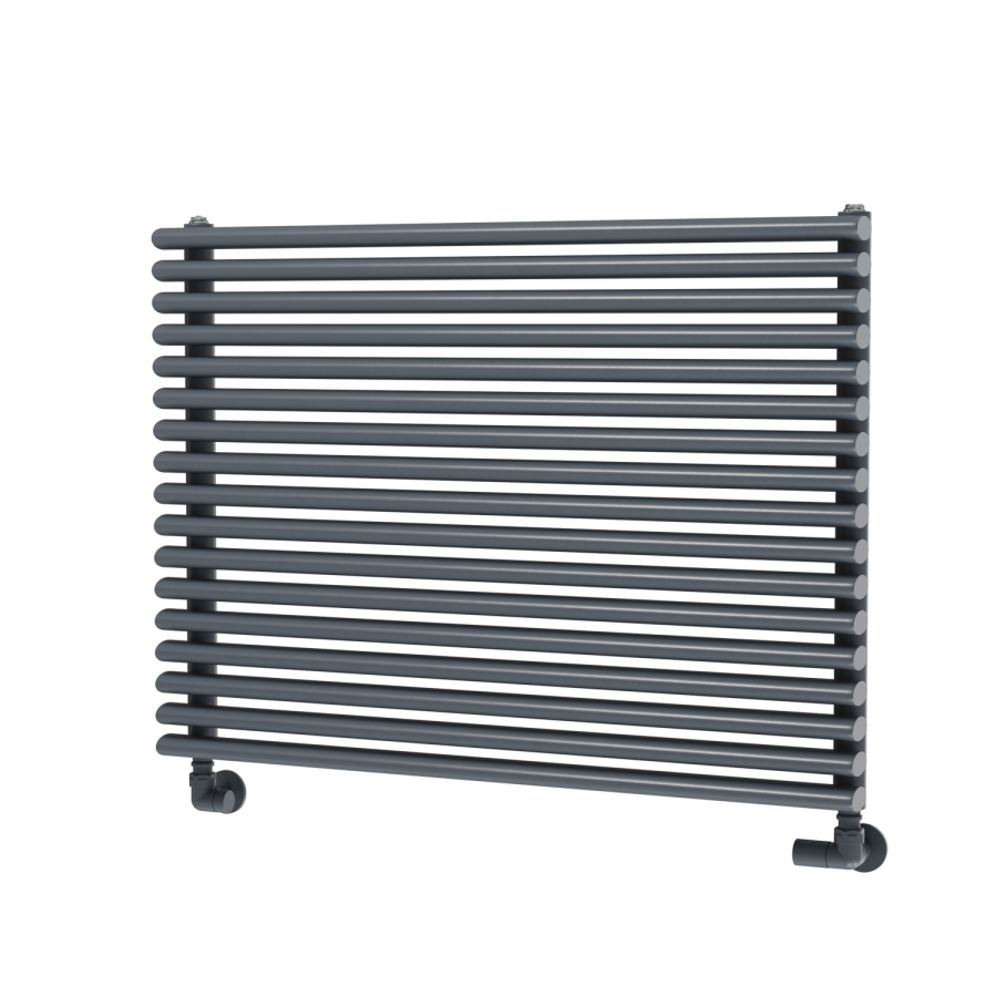 Ventura Dark Grey Anthracite Oval Unique Designer Radiator 595x800mm Single Panel 2386 BTU