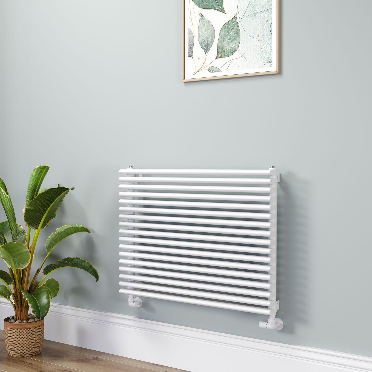 Ventura Linea Oval Unique Designer Radiator 595X800mm Single Panel 2386 Btu Horizontal Bars RHS17-800-WCOU - Image 2