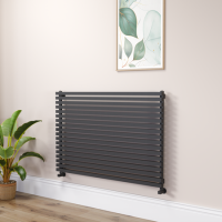 Ravello Midnight Black Square Designer Radiator 810x1200mm Single Panel 4553 BTU