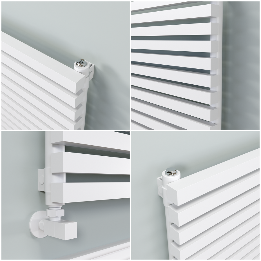 Ravello White Square Designer Radiator 810x1800mm Single Panel 6570 BTU