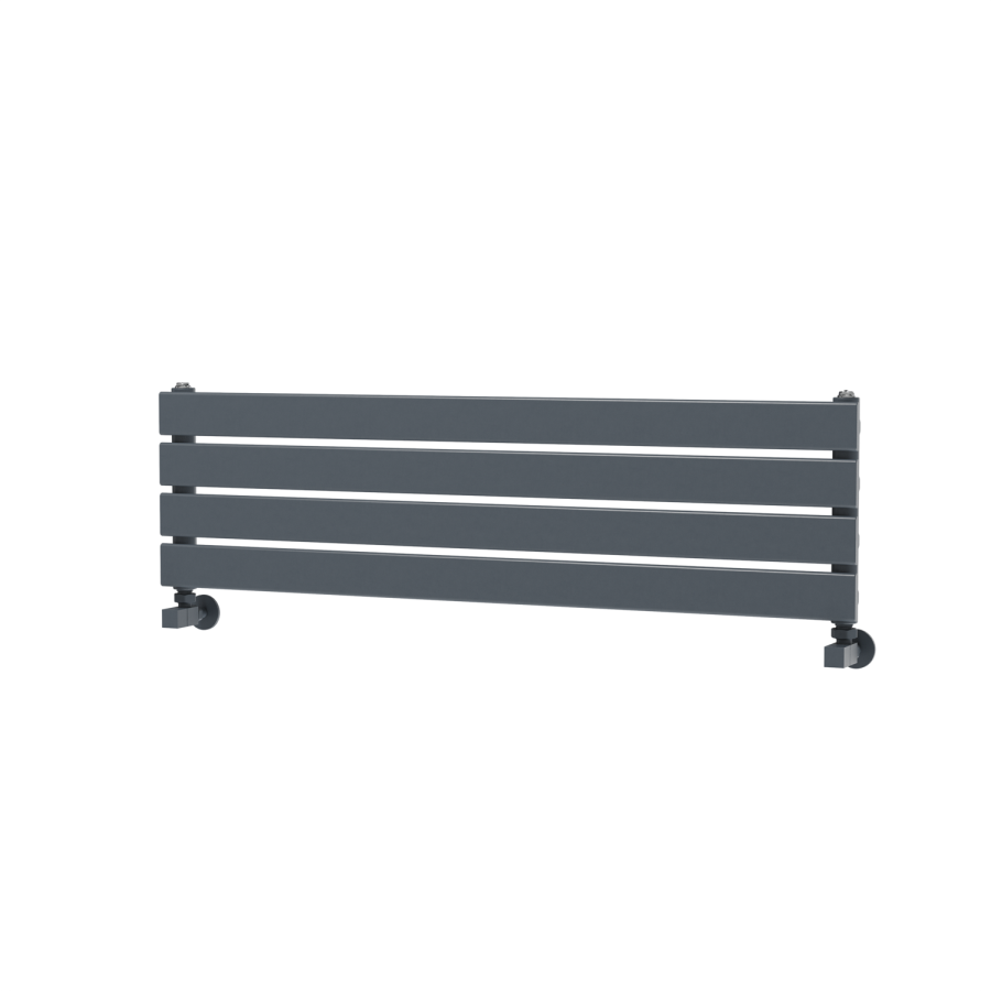 Riace Linea Anthracite Flat Designer Radiator 280x1000mm Single Panel 1082 BTU - Horizontal Bars