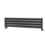 Riace Linea Midnight Black Flat Designer Radiator 280x1200mm Single Panel 1280 BTU - Horizontal Bars