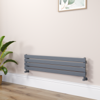 Riace Linea Dark Grey Anthracite Flat Designer Radiator 280x1200mm Single Panel 1280 BTU - Horizontal Bars
