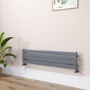 Riace Linea Dark Grey Anthracite Flat Designer Radiator 280x1200mm Single Panel 1280 BTU - Horizontal Bars