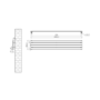 Riace Linea Black Flat Designer Radiator 280x1600mm Single Panel 1686 BTU - Horizontal Bars