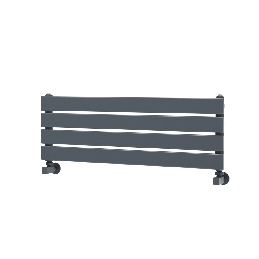 Riace Linea Dark Grey Anthracite Flat Designer Radiator 280x800mm Single Panel 884 BTU - Horizontal Bars
