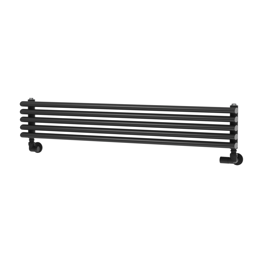 Ventura Midnight Black Oval Unique Designer Radiator 175x1000mm Single Panel 945 BTU