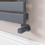 Riace Linea Dark Grey Anthracite Flat Designer Radiator 350x1000mm Single Panel 1352 BTU - Horizontal Bars
