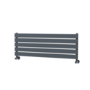 Riace Linea Dark Grey Anthracite Flat Designer Radiator 350x1000mm Single Panel 1352 BTU - Horizontal Bars