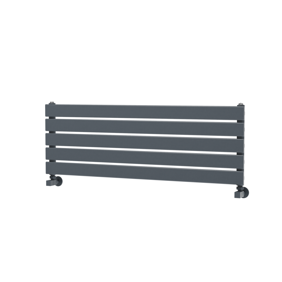 Riace Linea Dark Grey Anthracite Flat Designer Radiator 350x1000mm Single Panel 1352 BTU - Horizontal Bars