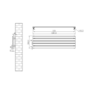 Riace Linea Midnight Black Flat Designer Radiator 350x1200mm Single Panel 1601 BTU - Horizontal Bars