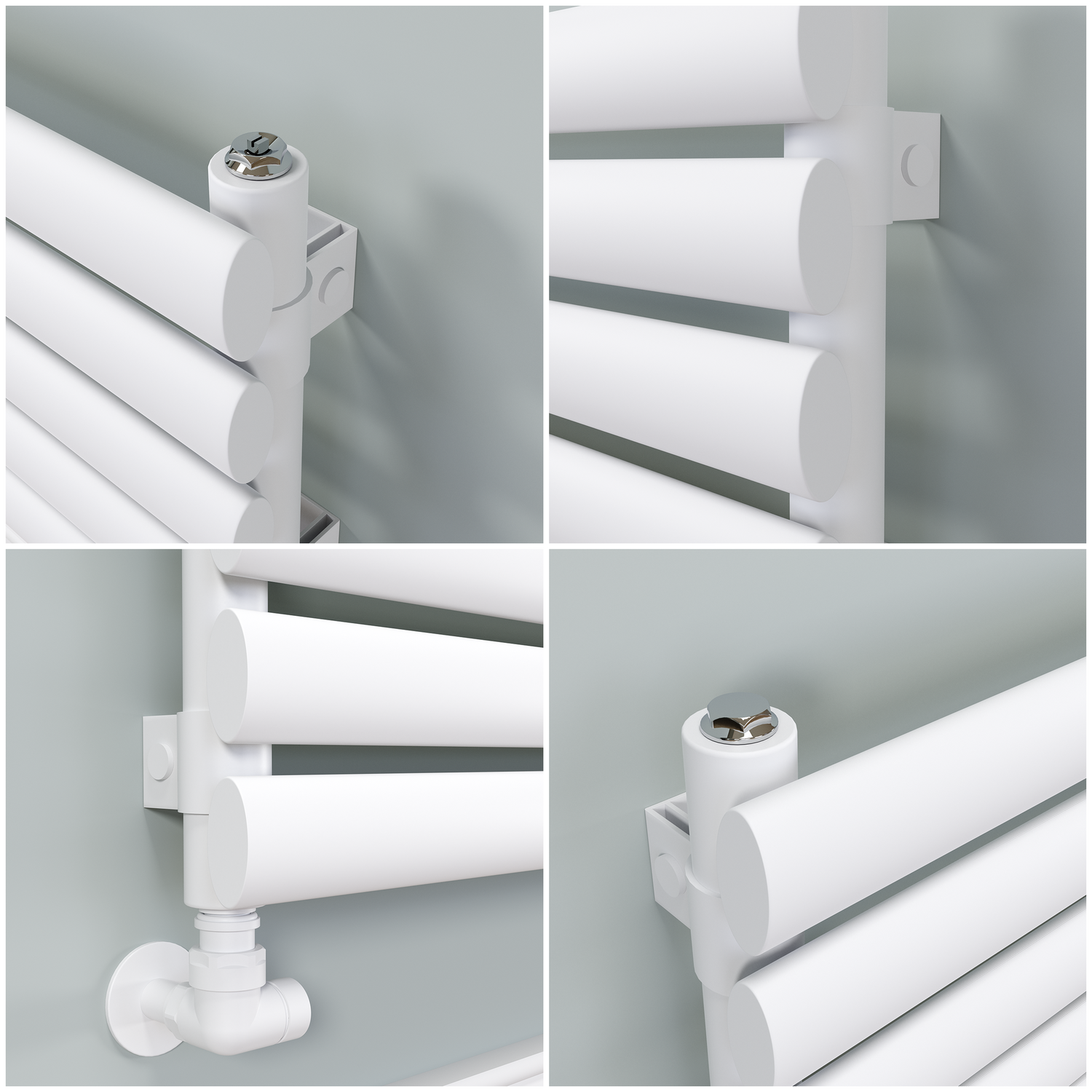 Sorrento Linea White Oval Designer Radiator 295x1200mm Single Panel ...