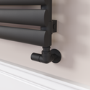 Sorrento Linea Midnight Black Oval Designer Radiator 295x1400mm Single Panel 1659 BTU - Horizontal Bars