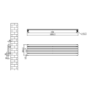 Sorrento Linea Midnight Black Oval Designer Radiator 295x1400mm Single Panel 1659 BTU - Horizontal Bars