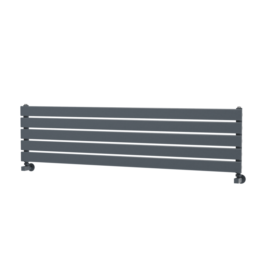 Riace Dark Grey Anthracite Flat Designer Radiator 350x1400mm Single Panel 1850 BTU