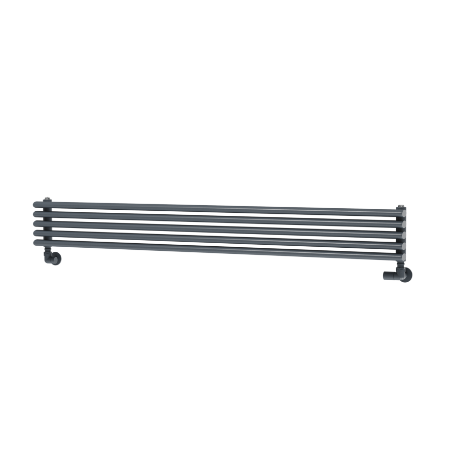 Ventura Dark Grey Anthracite Oval Unique Designer Radiator 175x1400mm Single Panel 1348 BTU