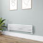 Sorrento White Oval Designer Radiator 295x1400mm Single Panel 1659 BTU