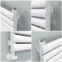 Sorrento White Oval Designer Radiator 295x1400mm Single Panel 1659 BTU
