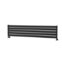 Riace Linea Midnight Black Flat Designer Radiator 350x1600mm Single Panel 2109 BTU - Horizontal Bars