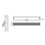 Ventura Midnight Black Oval Unique Designer Radiator 175x1600mm Single Panel 1553 BTU