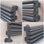 Ventura Dark Grey Anthracite Oval Unique Designer Radiator 175x1600mm Single Panel 1553 BTU