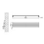 Sorrento Linea Anthracite Oval Designer Radiator 295x1600mm Single Panel 1891 BTU - Horizontal Bars