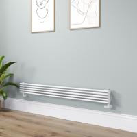 Ventura White Oval Unique Designer Radiator 175x1600mm Single Panel 1553 BTU