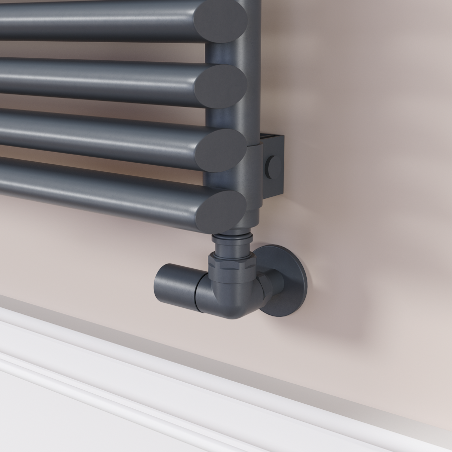 Ventura Dark Grey Anthracite Oval Unique Designer Radiator 175x1800mm Single Panel 1754 BTU
