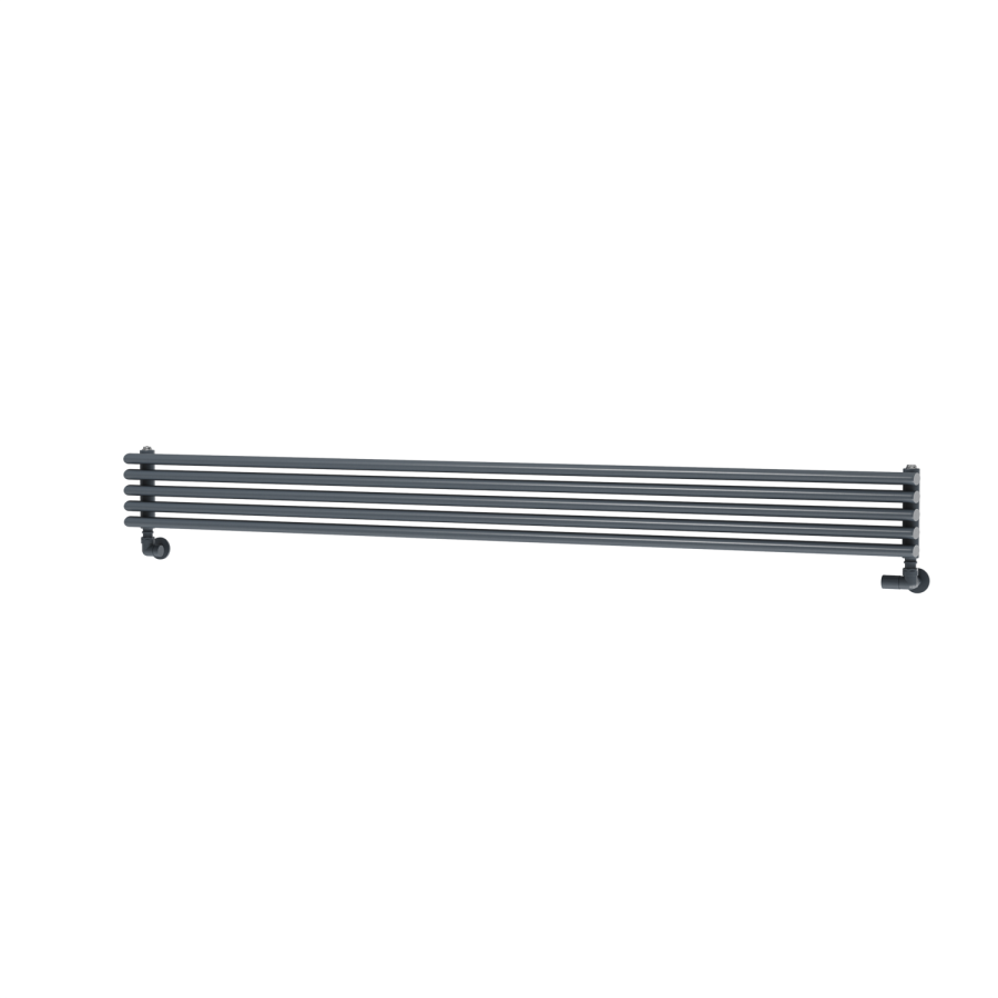 Ventura Dark Grey Anthracite Oval Unique Designer Radiator 175x1800mm Single Panel 1754 BTU