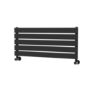 Riace Linea Midnight Black Flat Designer Radiator 350x800mm Single Panel 1106 BTU - Horizontal Bars
