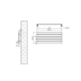 Riace Linea Midnight Black Flat Designer Radiator 350x800mm Single Panel 1106 BTU - Horizontal Bars