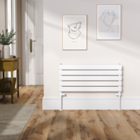 Riace White Flat Designer Radiator 350x800mm Single Panel 1106 BTU