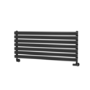 Sorrento Linea Black Oval Designer Radiator 413x1000mm Single Panel 1696 BTU - Horizontal Bars