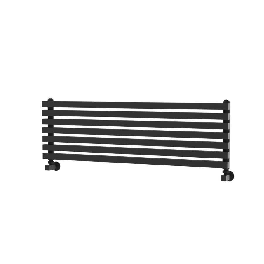 Ravello Midnight Black Square Designer Radiator 315x1000mm Single Panel 1502 BTU