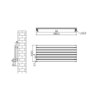 Sorrento Linea Anthracite Oval Designer Radiator 413x1000mm Single Panel 1696 BTU - Horizontal Bars