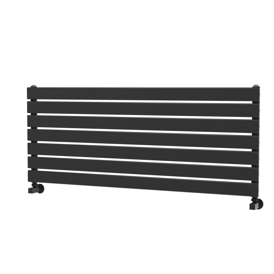 Riace Midnight Black Flat Designer Radiator 490x1200mm Single Panel 2239 BTU