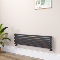Ravello Midnight Black Square Designer Radiator 315x1200mm Single Panel 1771 BTU
