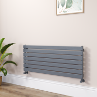 Riace Dark Grey Anthracite Flat Designer Radiator 490x1200mm Single Panel 2239 BTU
