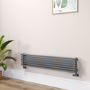Ventura Dark Grey Anthracite Oval Unique Designer Radiator 245x1200mm Single Panel 1553 BTU