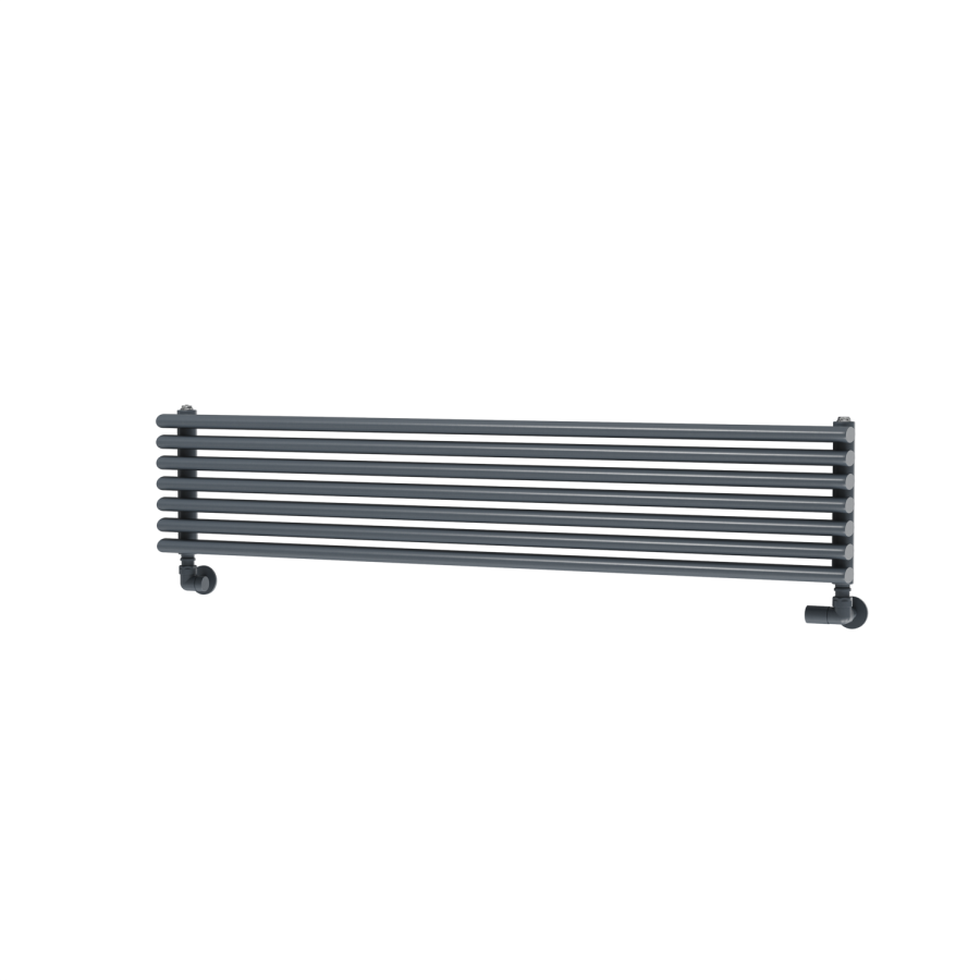 Ventura Dark Grey Anthracite Oval Unique Designer Radiator 245x1200mm Single Panel 1553 BTU