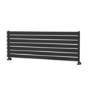 Riace Linea Midnight Black Flat Designer Radiator 490x1400mm Single Panel 2590 BTU - Horizontal Bars