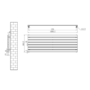 Riace Linea Midnight Black Flat Designer Radiator 490x1400mm Single Panel 2590 BTU - Horizontal Bars