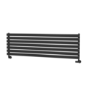 Sorrento Linea Black Oval Designer Radiator 413x1400mm Single Panel 2321 BTU - Horizontal Bars