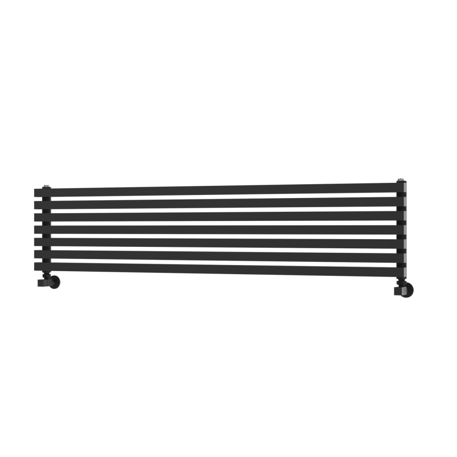 Ravello Midnight Black Square Designer Radiator 315x1400mm Single Panel 2034 BTU