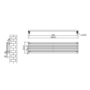 Ravello Dark Grey Anthracite Square Designer Radiator 315x1400mm Single Panel 2034 BTU